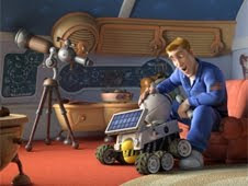 Rover with Chuck Baker, voiced by Dwayne Johnson, in Columbia Pictures' animated movie Planet 51