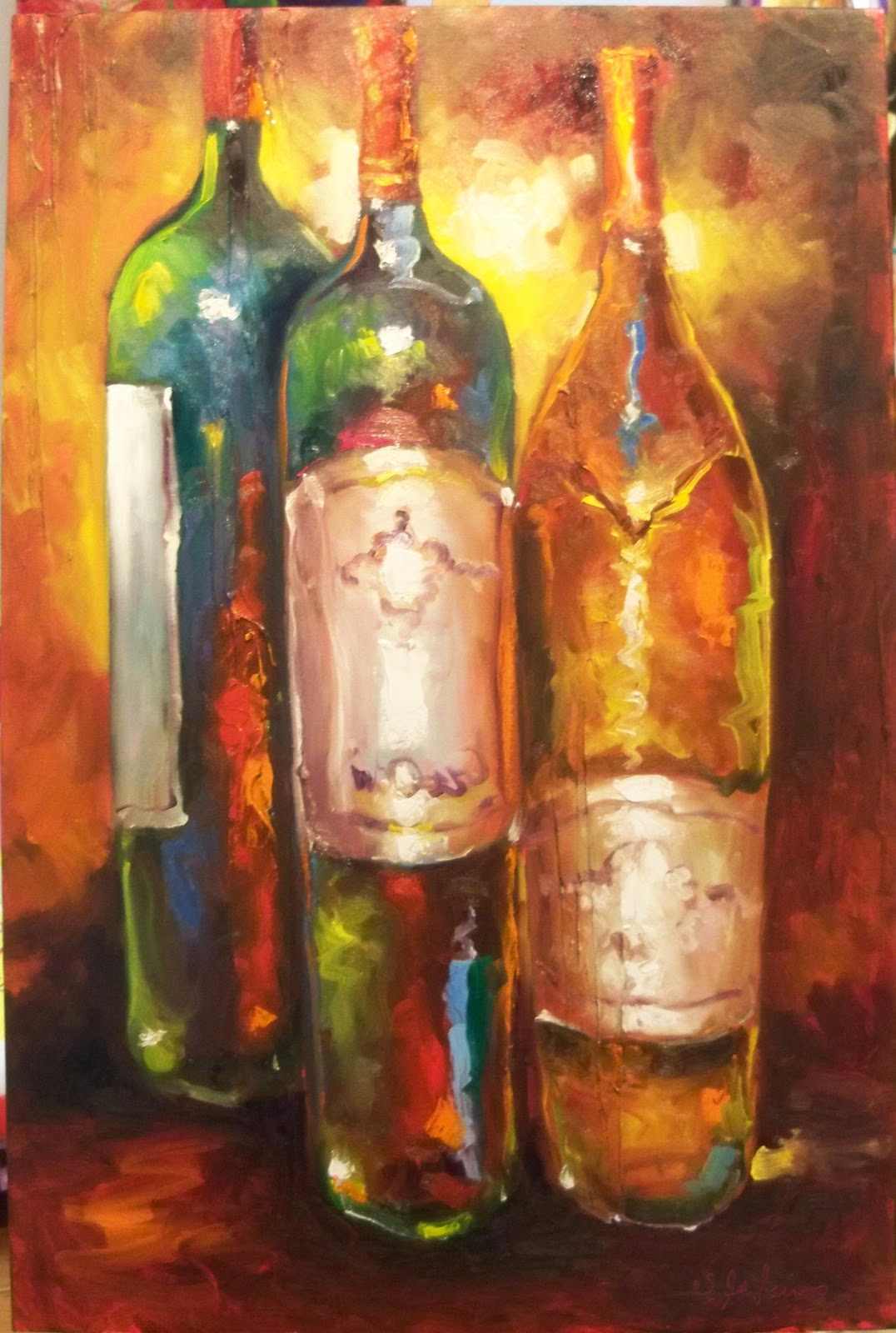 Susan Jenkins Morning Paintings WINE BOTTLES