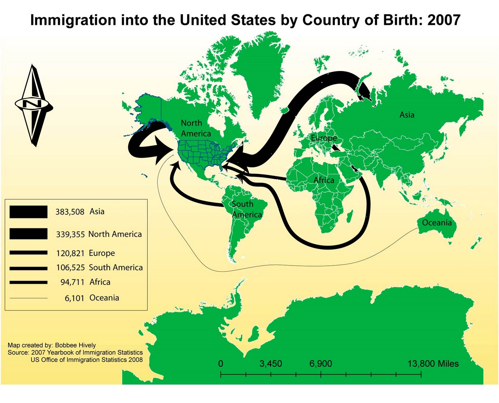 Topics In GIS: Week 9 Immigration Flow Maps