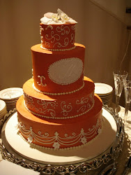 orange cake cakes burnt flowers patterns ornate monogram tier delicate elaborate fancy fondant
