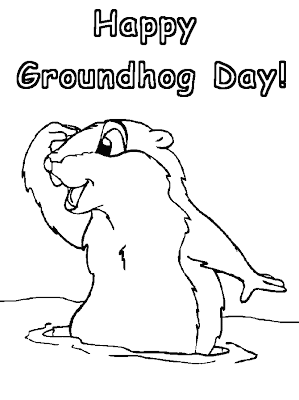 happy coloring groundhog