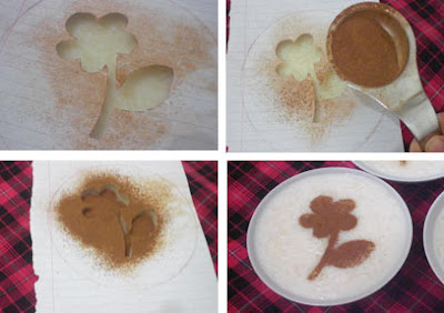 Çiçekli sütlaç - Stencil süslemeli Çiçekli sütlaç - Stencil süslemeli