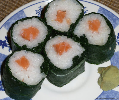 Makis sushi en feuilles de consoude