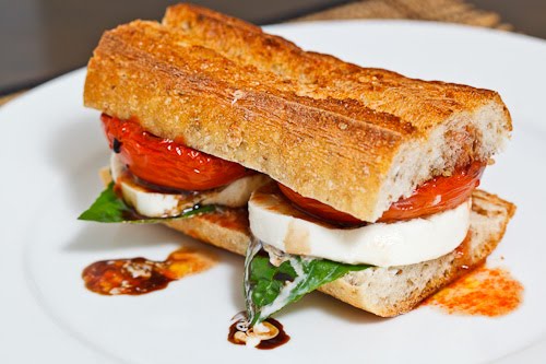 Balsamic Roasted Tomato Caprese Sandwich