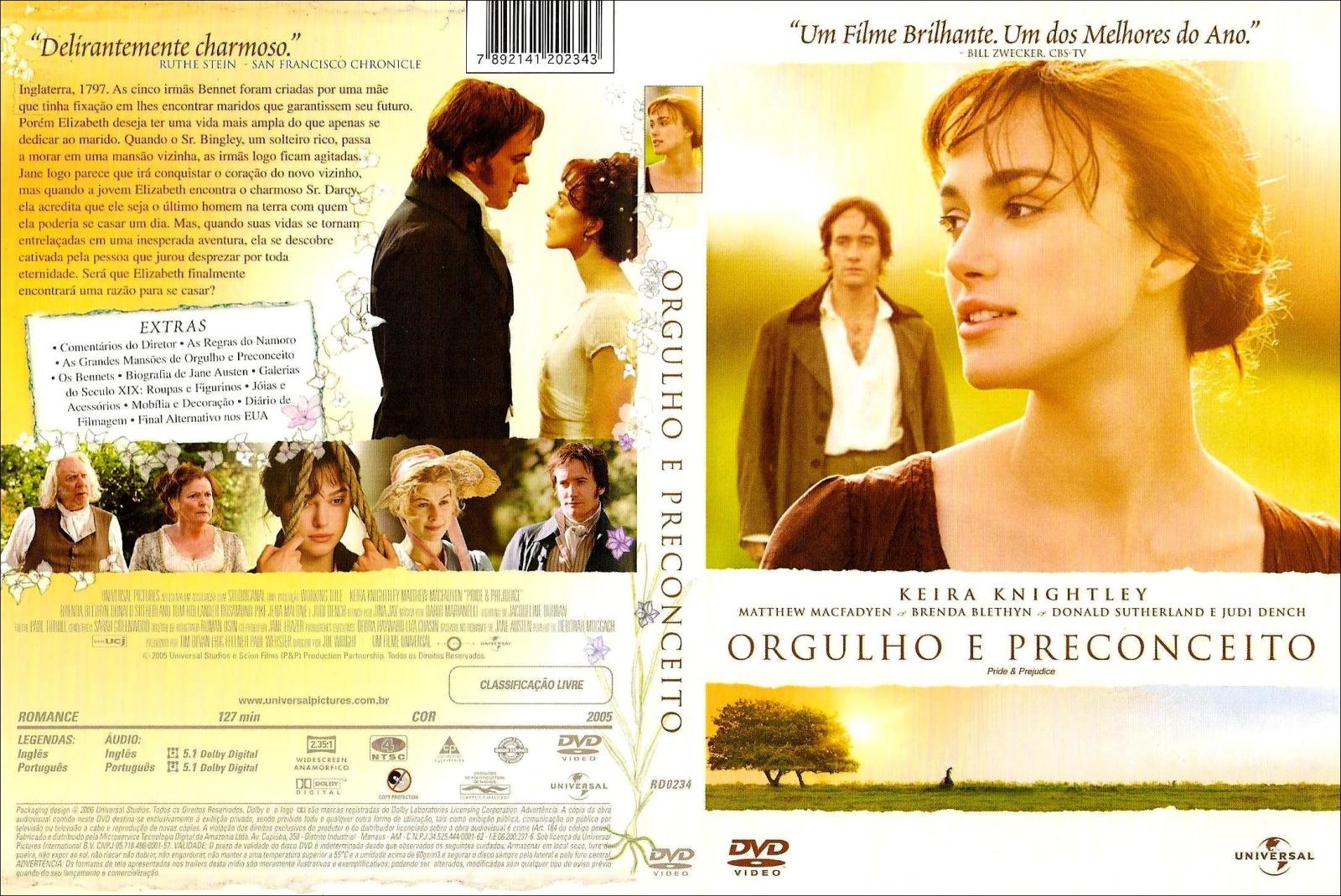 Capas Filmes de Romance: Orgulho e Preconceito