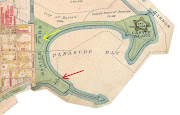 Pleasure Bay, South Boston 1919. The red arrow locates the Head House. (south boston )