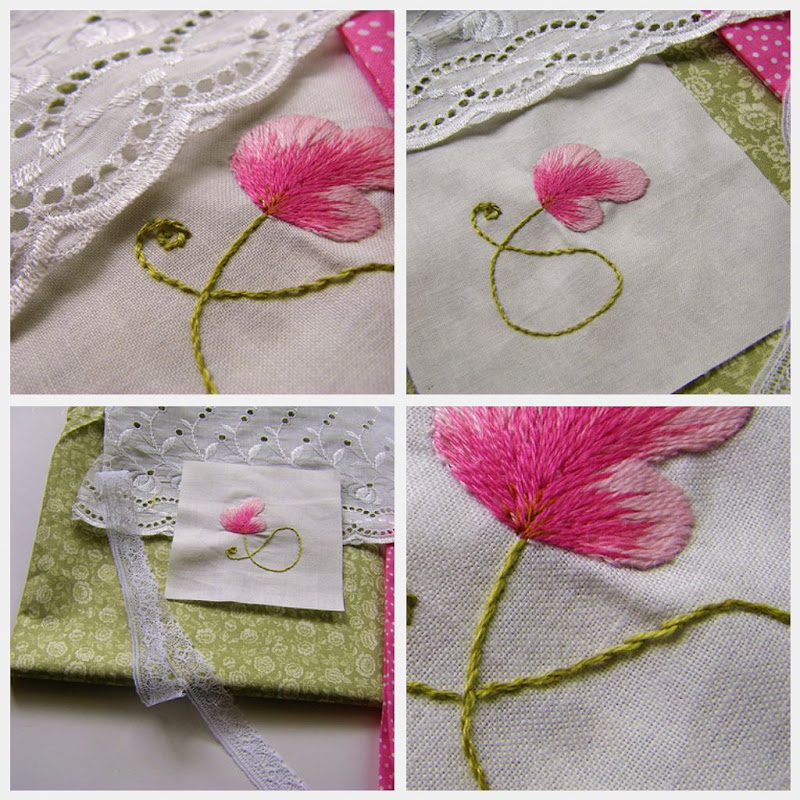 sew ritzy~titzy: shaded embroidery, fabric scraps & vintage eyelet lace