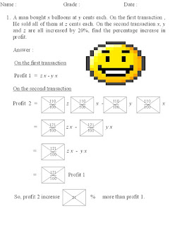 PERCENTAGE WORKSHEET
