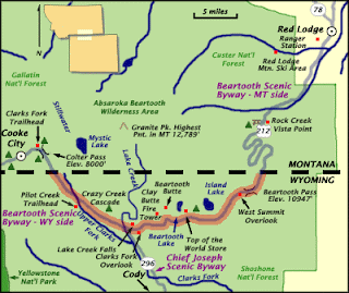 Tall Pines Hiker Sundance Pass - BeartoothWY Map 