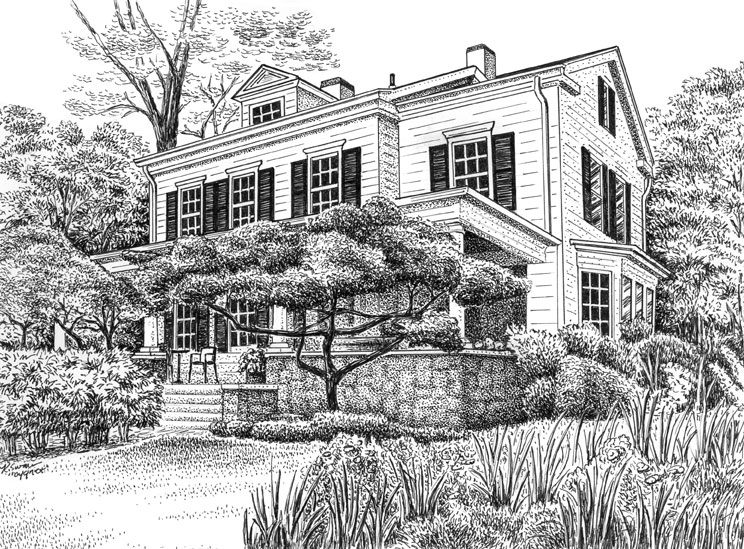 Pencil Drawings by Kelli Swan: Custom Pen and Ink Drawing of House or Home