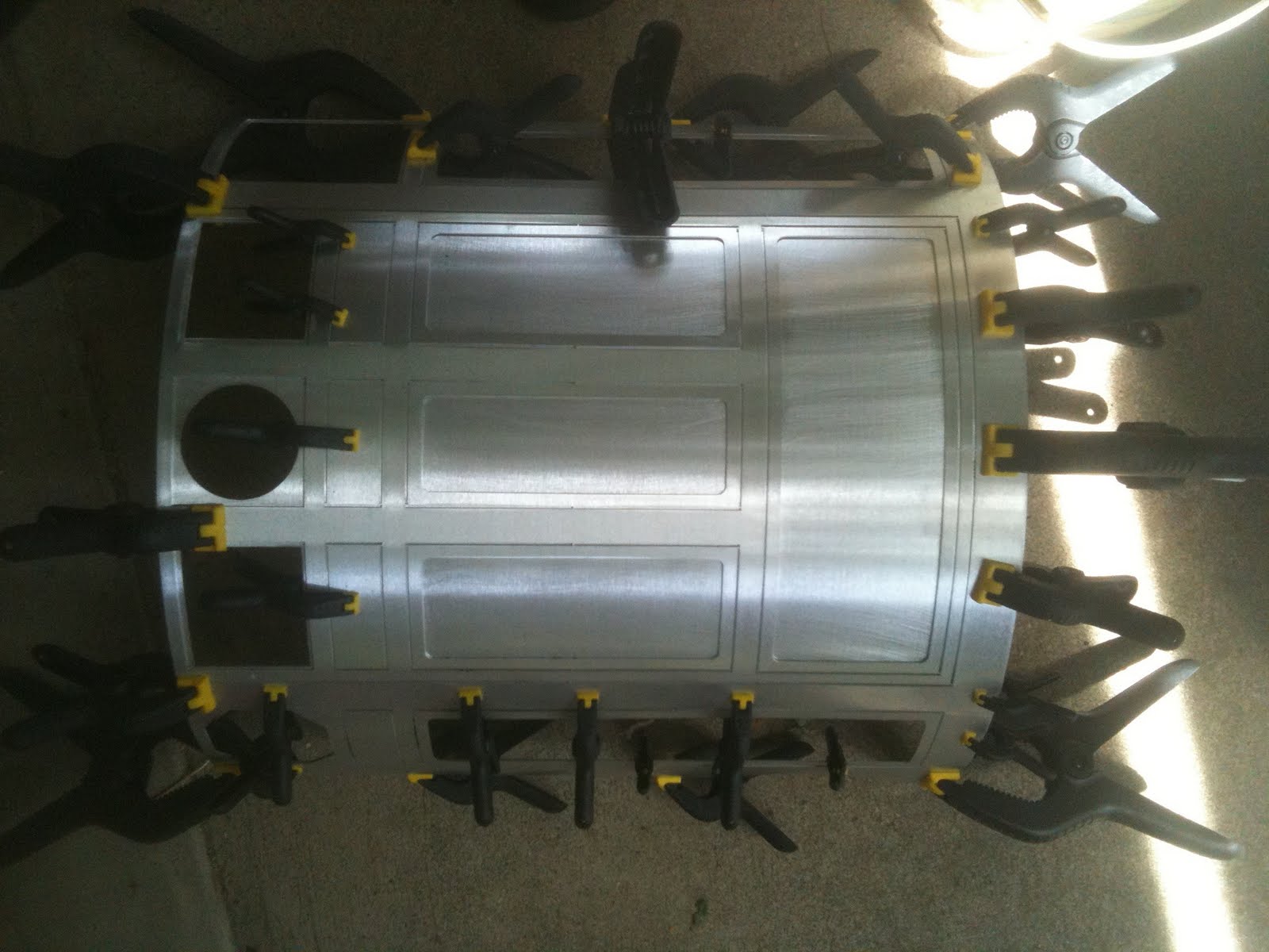 Building R2D2 ALUMINUM SKINS WELDING TOGETHER