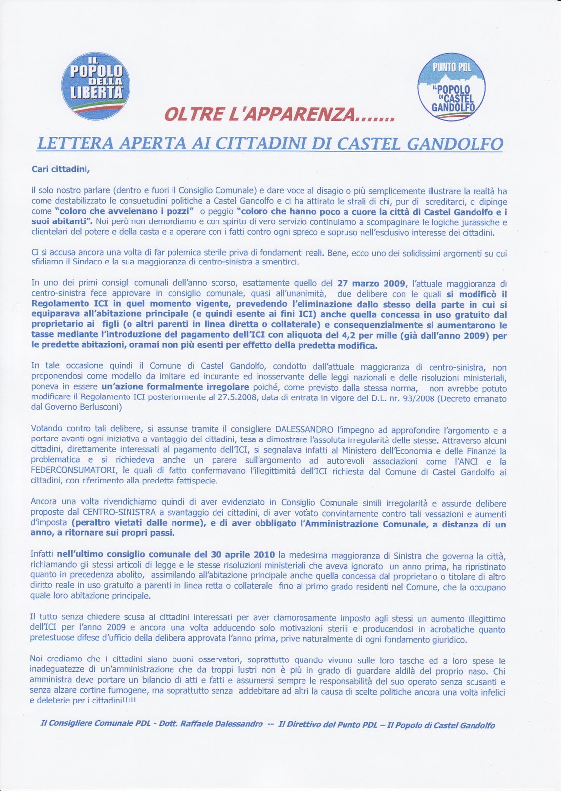 Ultimo Manifesto del PDL