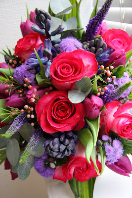 The Flower Magician: Wedding Bouquet in Cadbury's Purple & Hot Pink