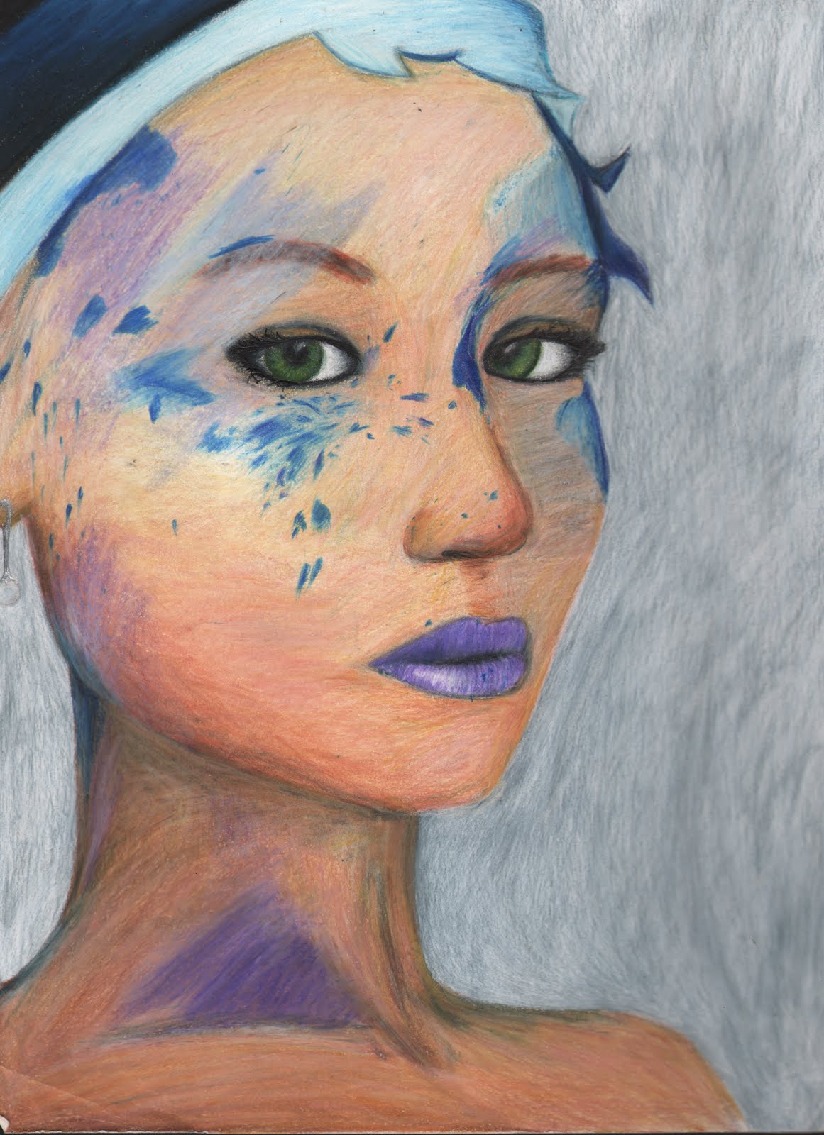 Splashed Portrait Snapshot Color: Splatter-paint