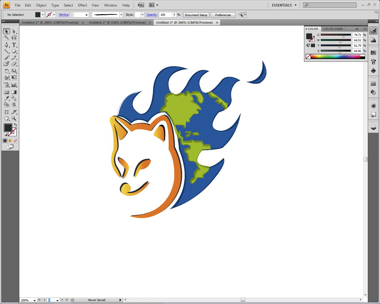 Computer Graphic 1: The Step How I Redesign Mozilla Firefox Logo