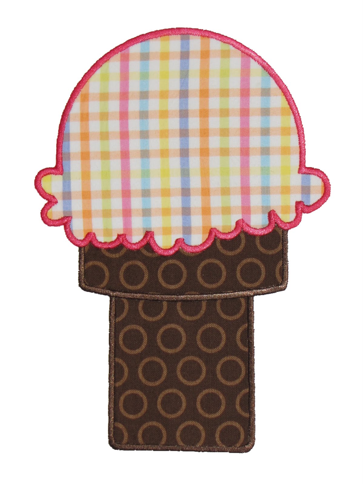 Sweet Treat Ice Cream Cone Embroidery Design Canvas Bag from