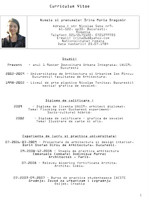 Cv European Format Example Romana