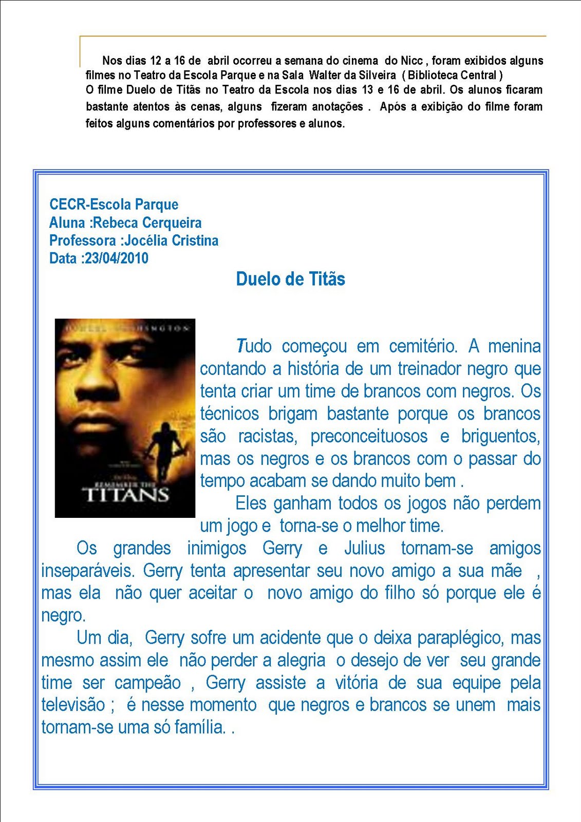 Comunicando na rede Filme Duelo de Titãs Comunicando na rede Filme Duelo de Titãs