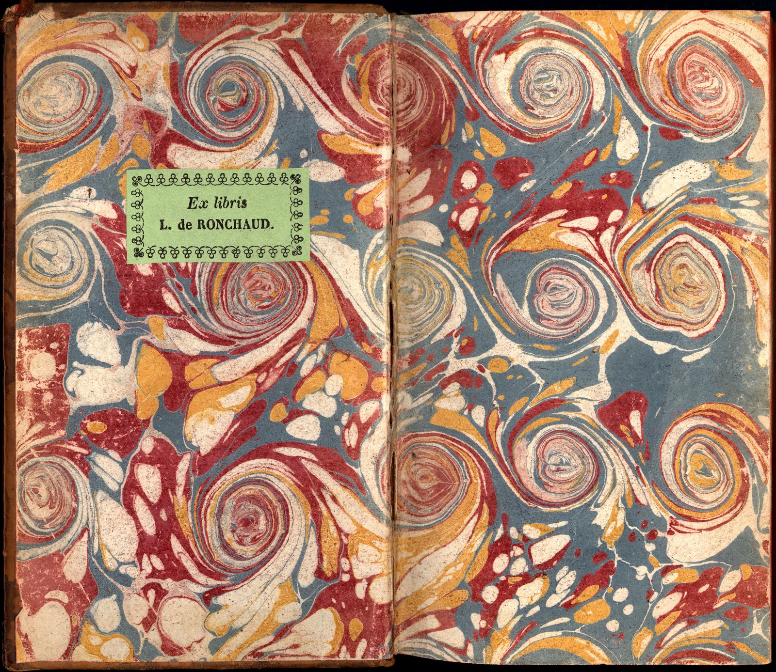 Vintage Ephemera Marbled end paper
