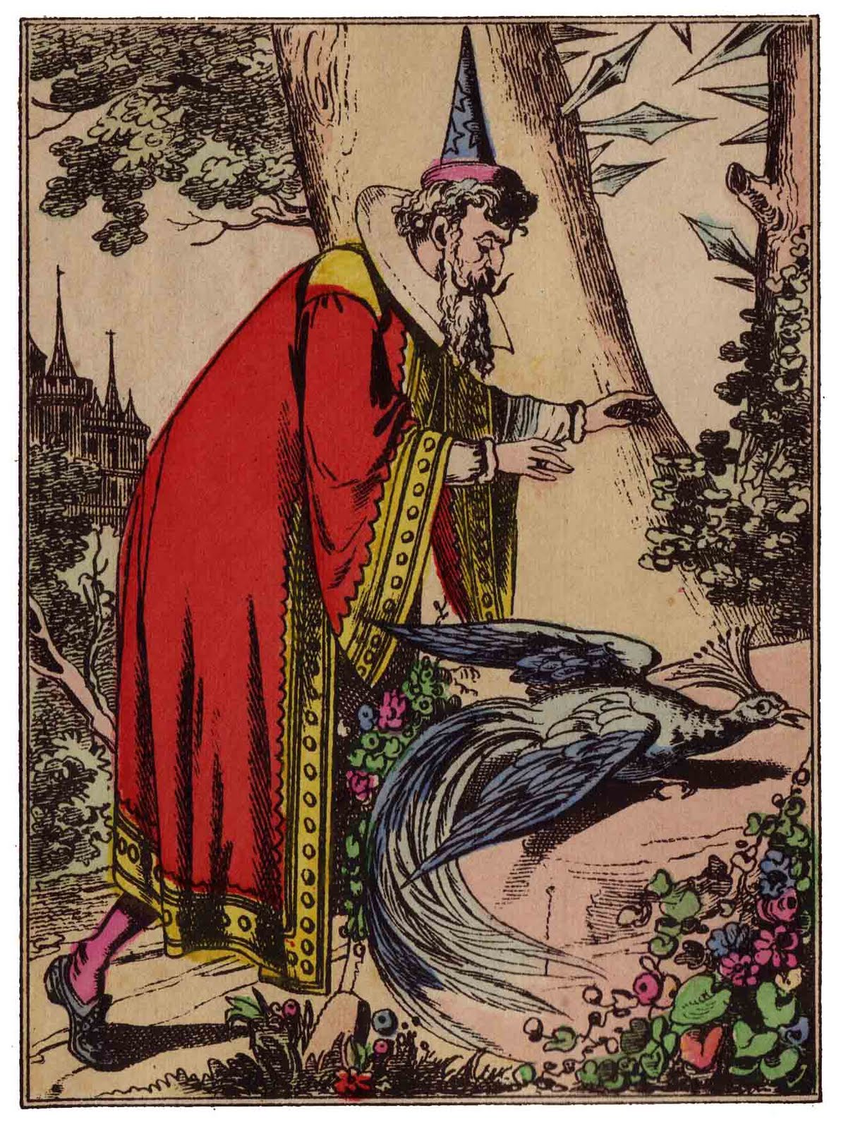 Vintage Ephemera Very early illustration, wizard or warlock
