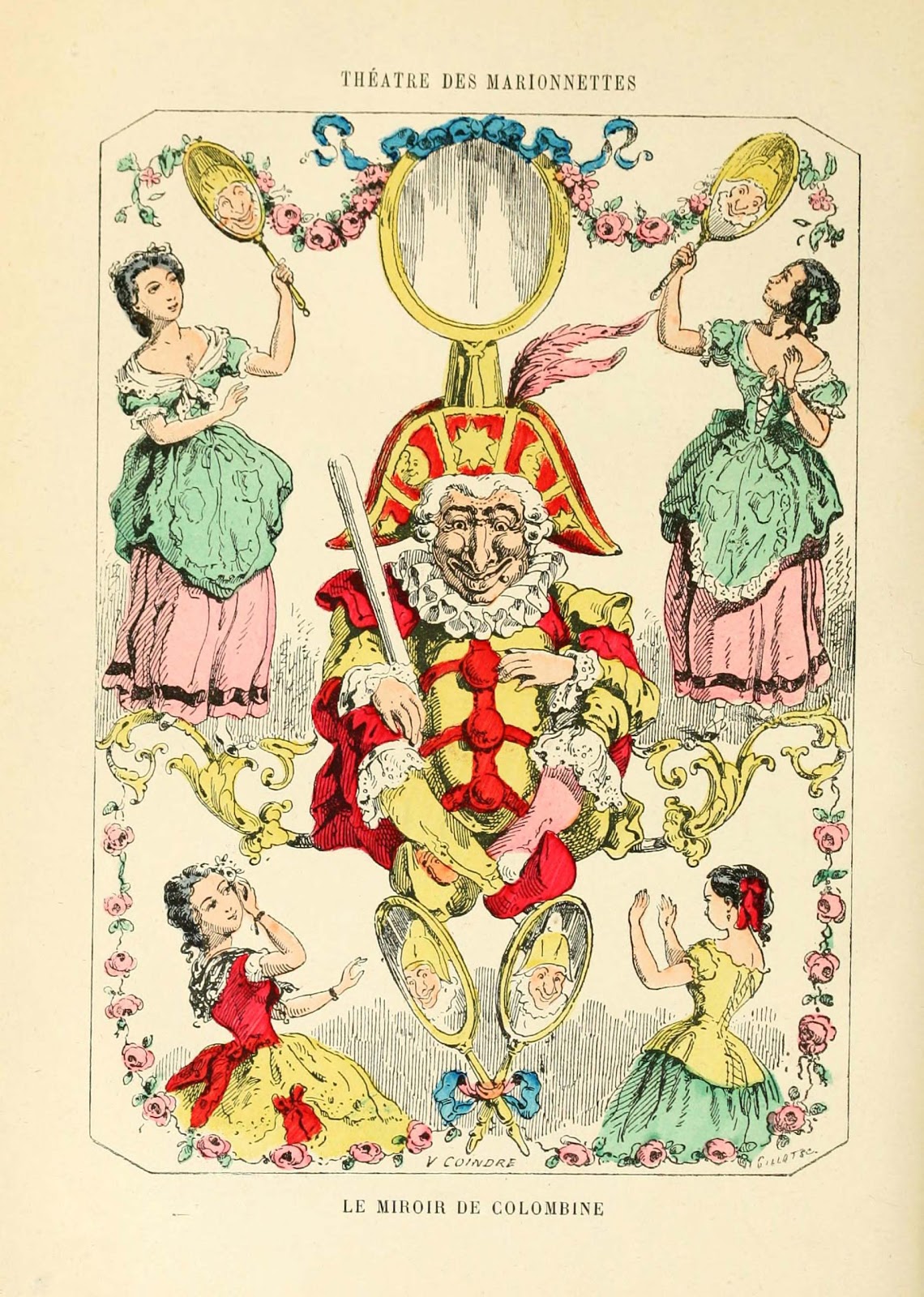 Vintage Ephemera French book illustration, 1880