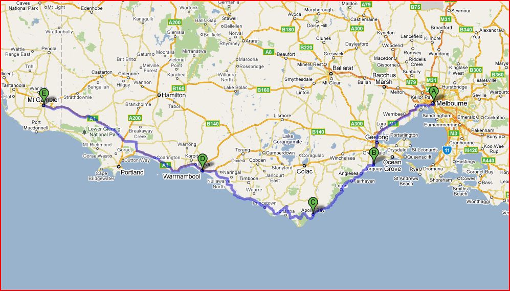 Australie De Great Ocean Road (Melbourne → Apollo Bay → Warrnambool → Mount Gambier)