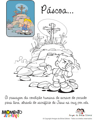 Catequese e Luz: Desenhos sobre a verdadeira Páscoa para colorir