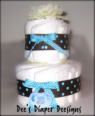2 tier Polka dot Prince diaper cake $20