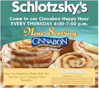 Schlotzsky's :Cinnabon Happy Hour Every Thursday - The Coupon Challenge