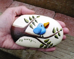 painted painting rocks rock river bird pebbles hand stones pebble stone acrylic birds fly away am dianne paint diy idea