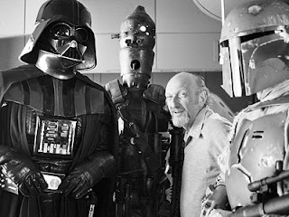 irvin kershner junto a darth vader y boba fett