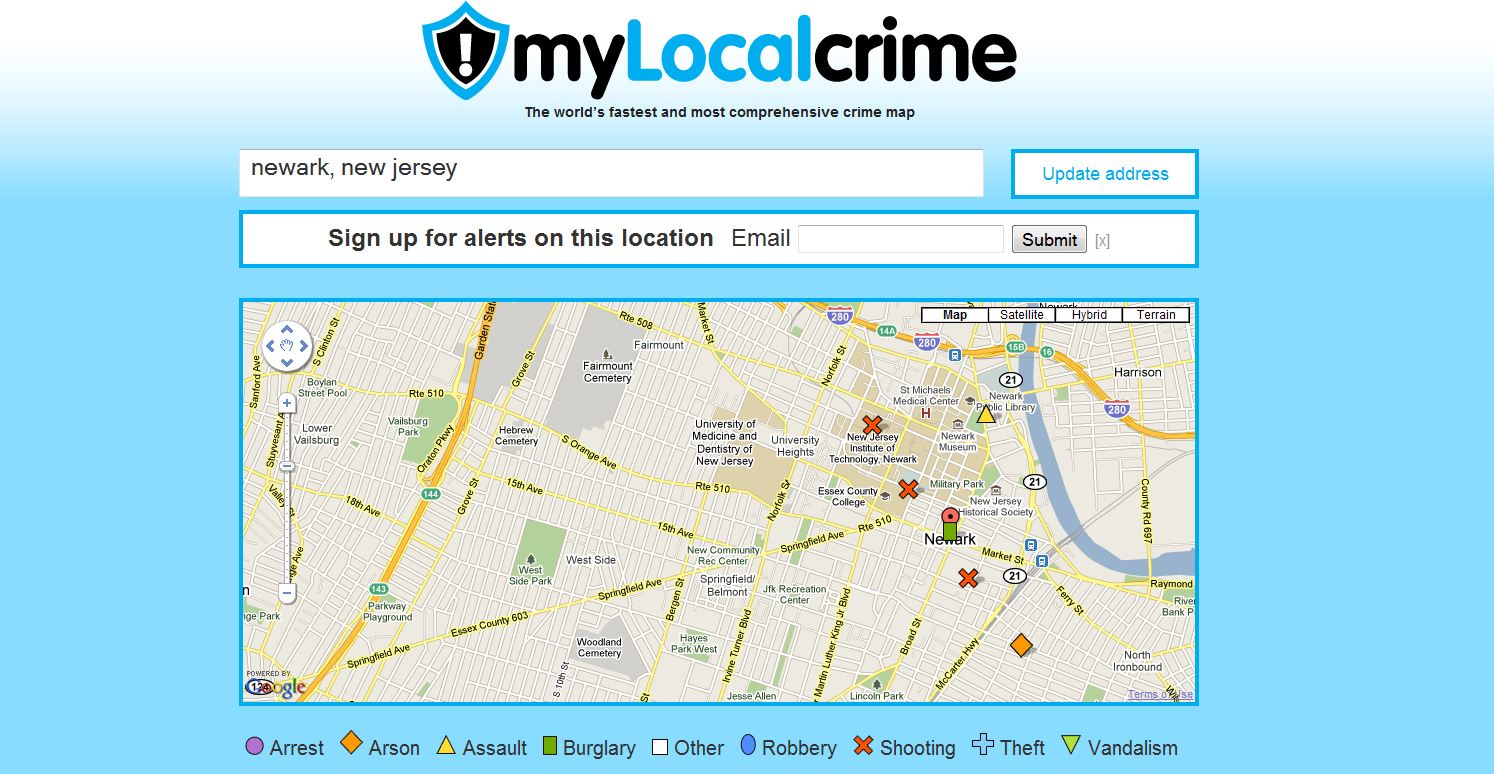 Crime Maps Around the World Newark, New Jersey Crime Map