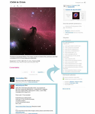 IC434 Flickr astrotags