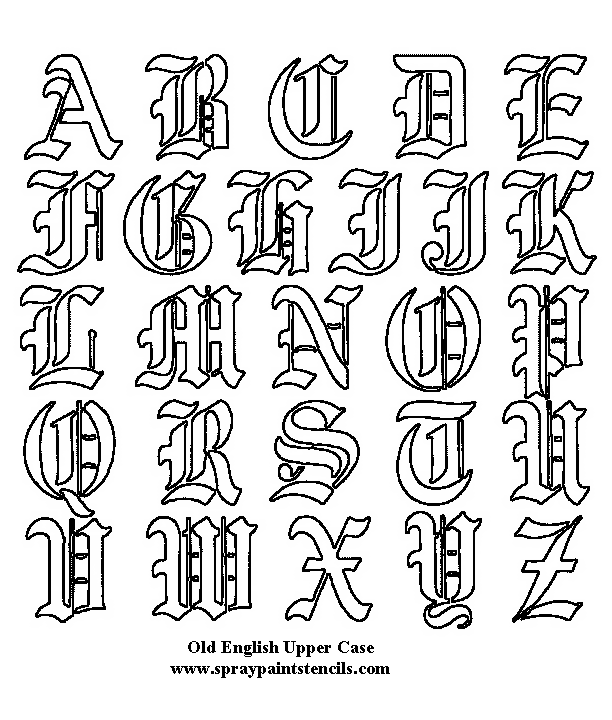 Tattoo Types: Tattoo Fonts Old English on Back Body