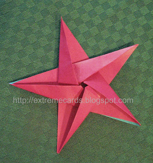 origami star pop up card