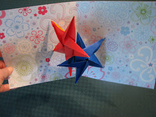 origami star pop up card