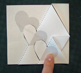 trifold heart pop up card
