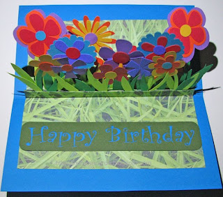 flower pop up birthday card