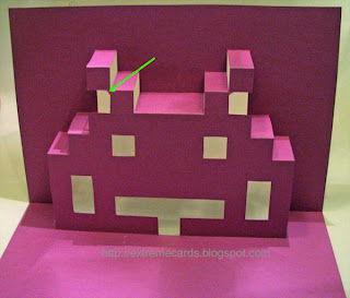 space invader pop up card