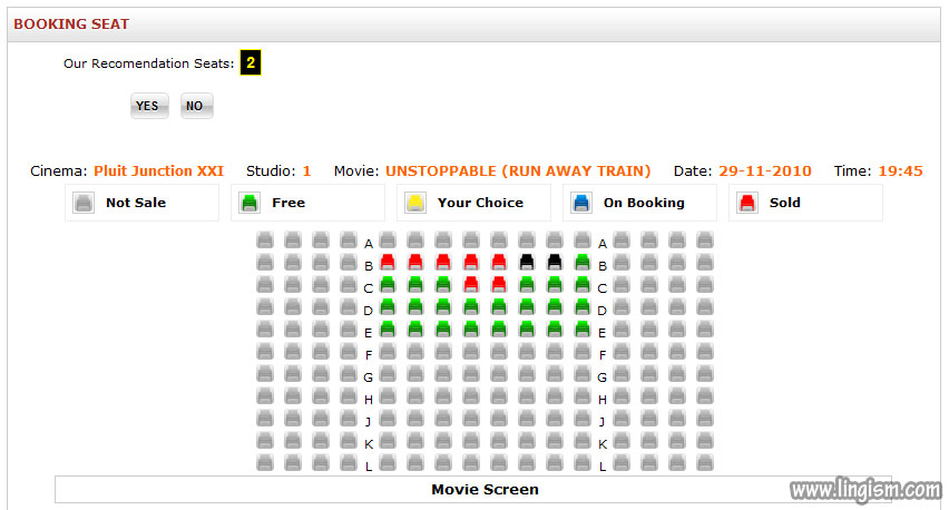 2 DENAH KURSI BIOSKOP XXI PONTIANAK