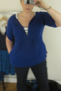 Anthropologie blue sweater zip cardigan review