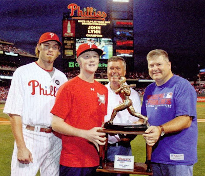 Bux-Mont Awards home run trophy with Philadelphia Phillies star outfielder Jason Werth