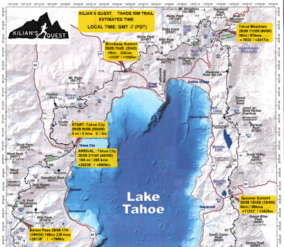 Kilian Jornet Tahoe Rim Trail first part map