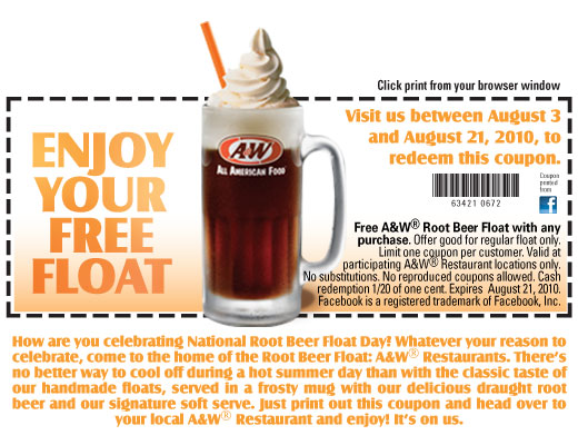 Free Rootbeer Float From A&W
