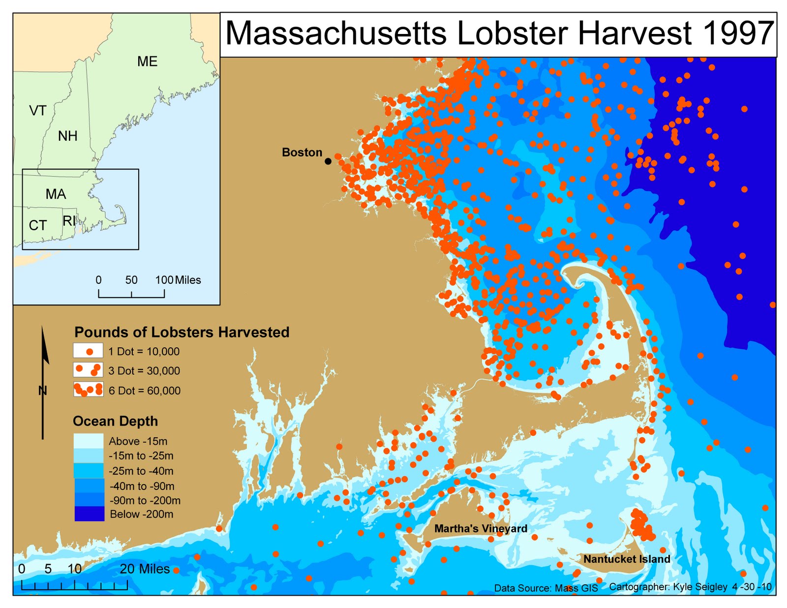 Seigley Blog: Map #2 (Massachusetts Lobster Harvest 1997) final project