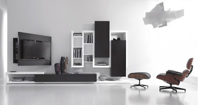 Black and White Living Room Furniture with Functional Tv Stand