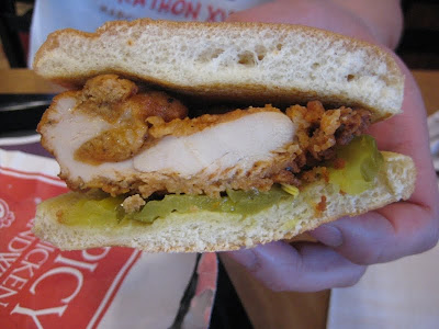 Chick-fil-A Spicy Chicken Sandwich cross section