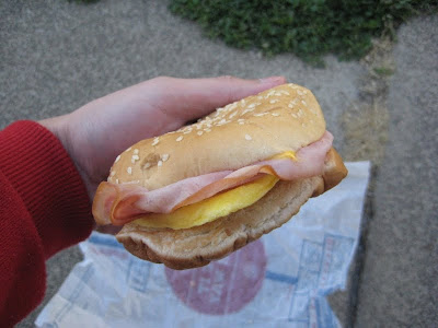 Burger King Ham Omelet Sandwich side view