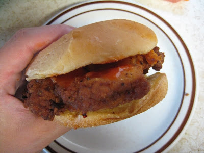 Chick-fil-A Fire Red Chicken Sandwich side view