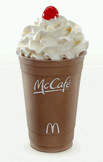 McCafe Shake with whipped cream and a cherry